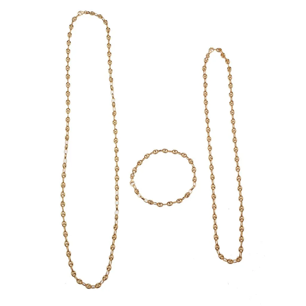 14K Gold Anchor Chain Necklace 5mm