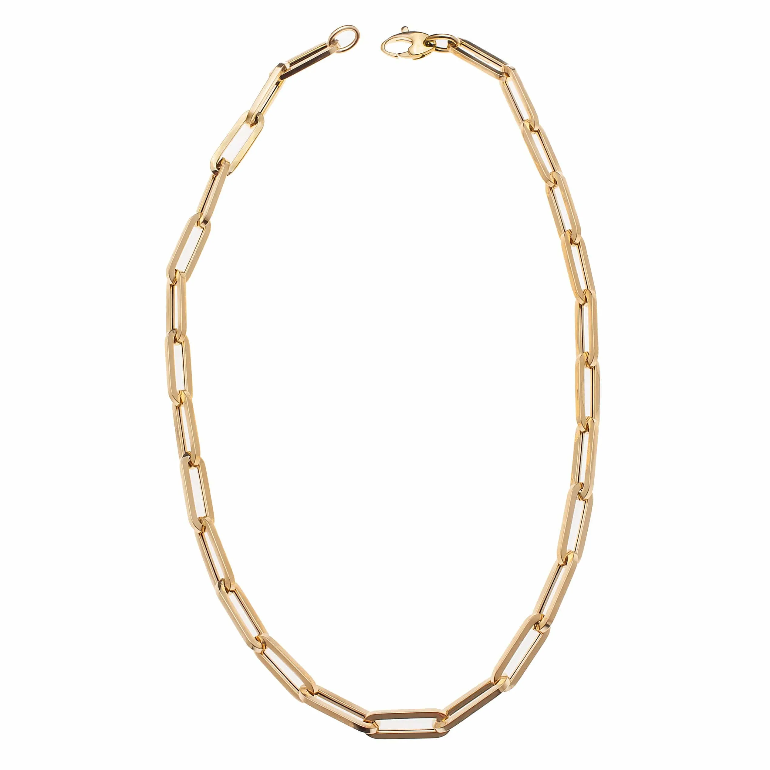 14K Gold Large Gold Paper Clip Necklace 4.2mm