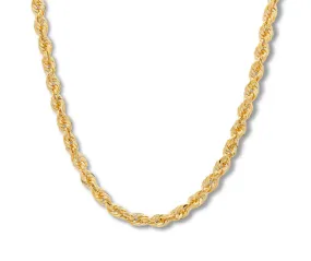 14K Gold Large Rope Chain Necklace 3mm