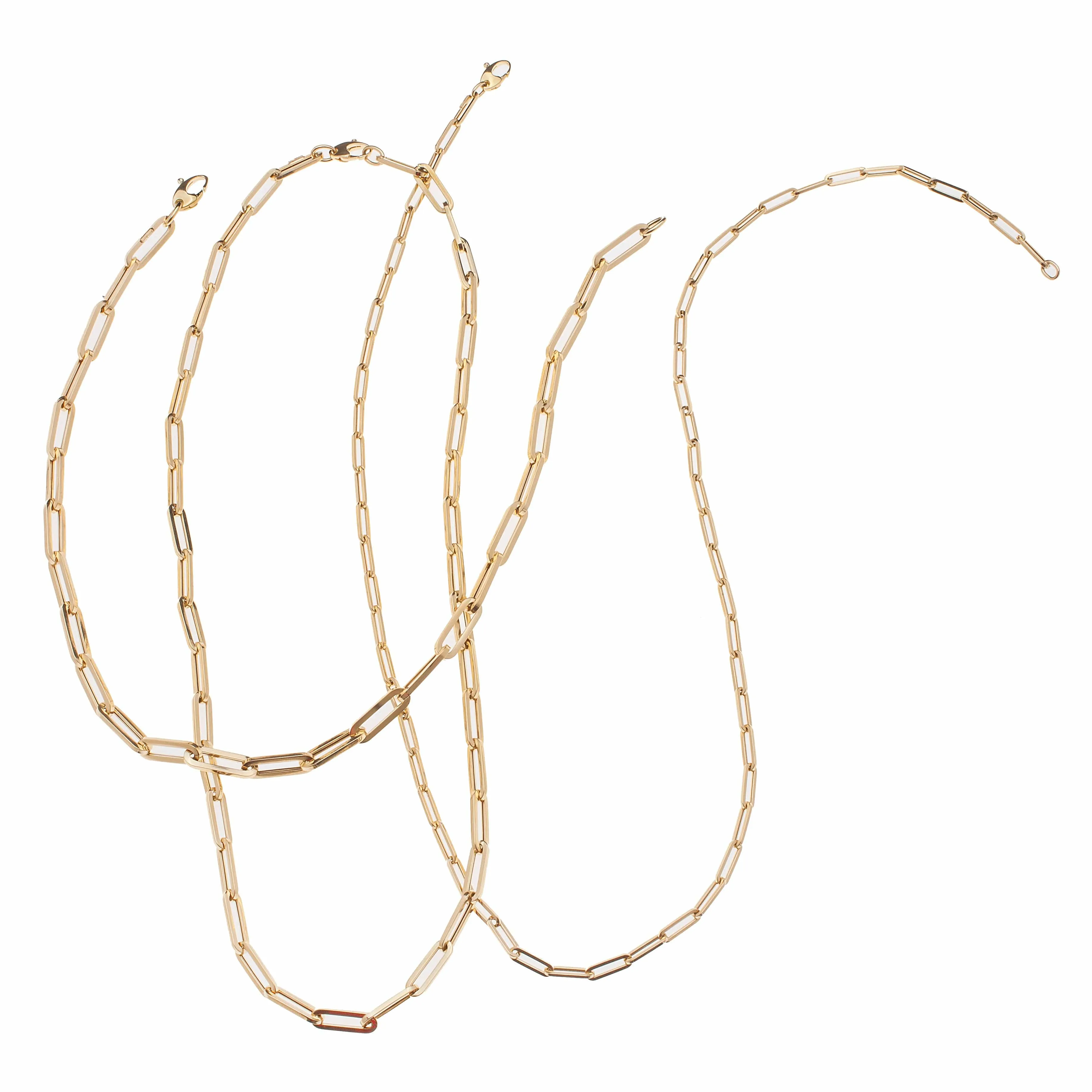 14K Gold Small Paper Clip Necklace 2.0mm