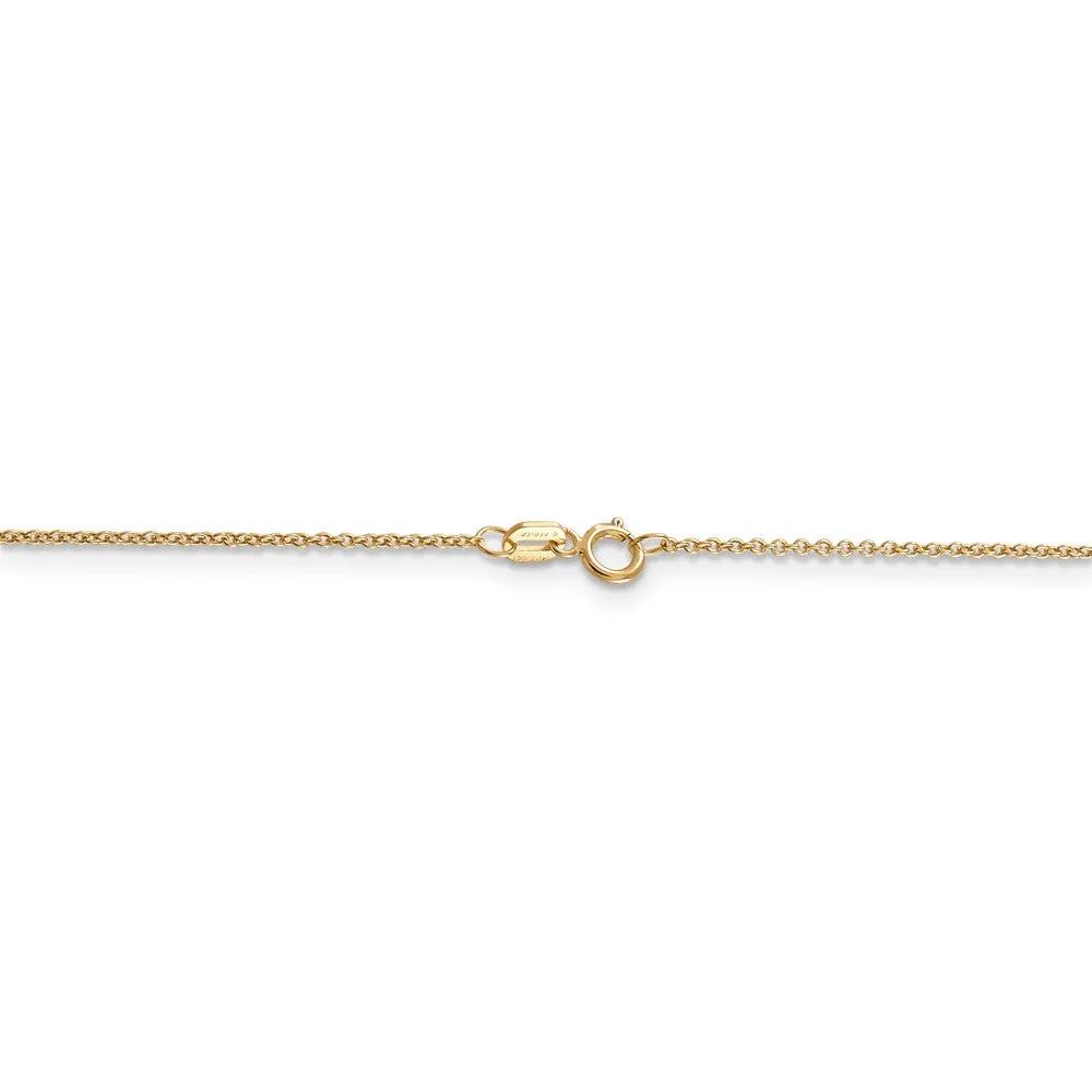 14k Yellow Gold 8mm Puffed Star Necklace