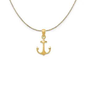 14k Yellow Gold Admiralty Anchor Necklace