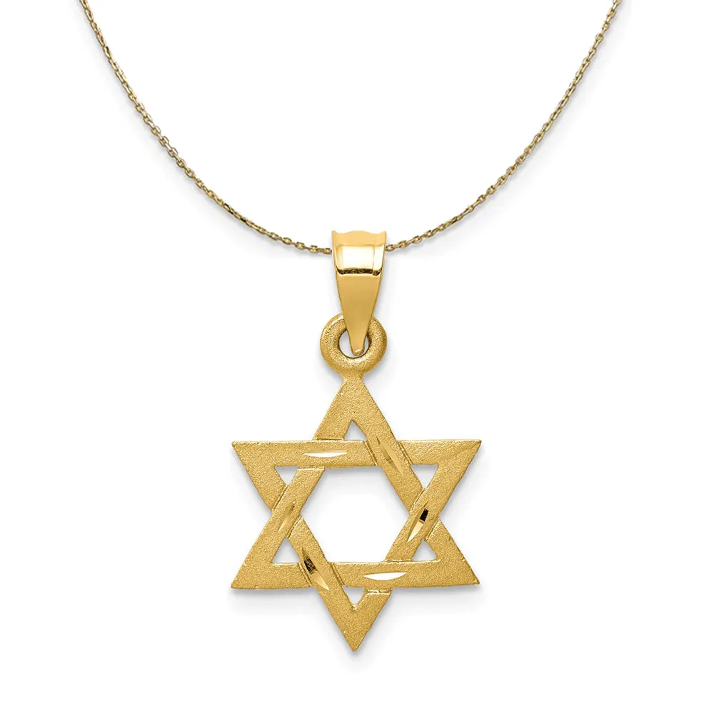 14k Yellow Gold Small Star of David Necklace