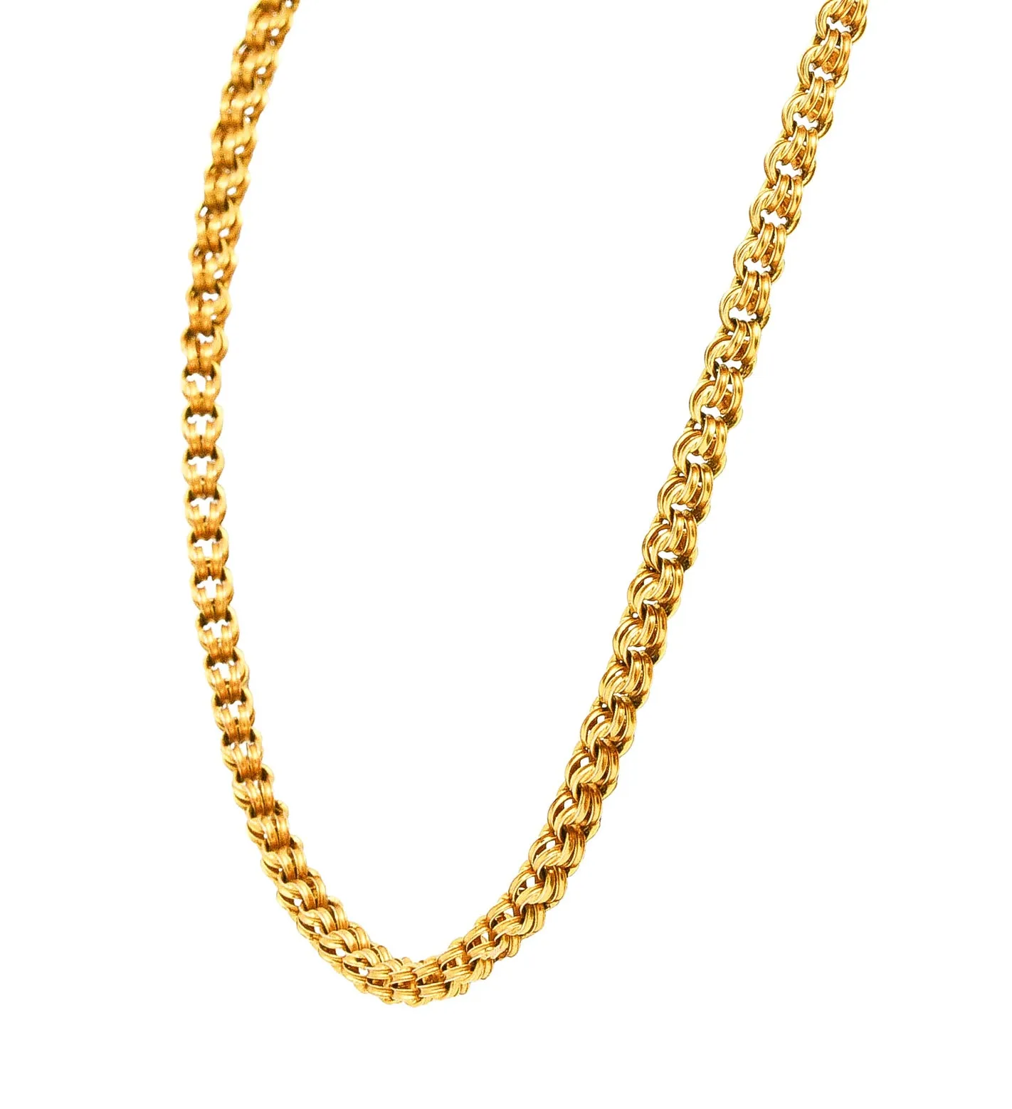 1880's Victorian 14 Karat Yellow Gold Link Chain Necklace