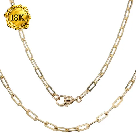 24 INCH LINK CHAIN 18KT SOLID GOLD MENS NECKLACE