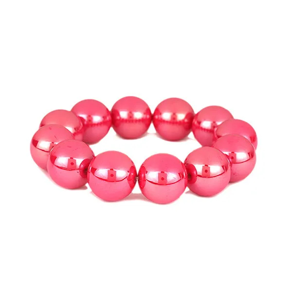 Barbie Theme Pearl Finish Bead Stretch Bracelet