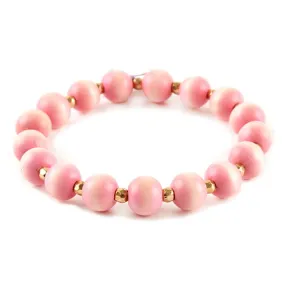 Barbie Theme Wood Bead Stretch Bracelet