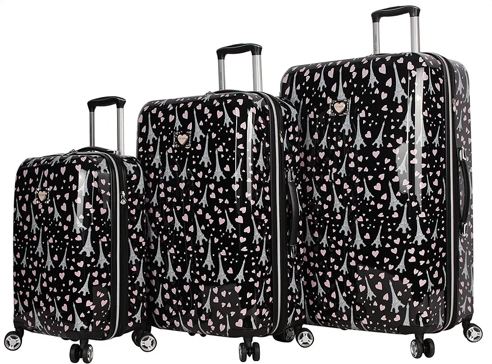 Betsey Johnson Paris Love 3-Piece Luggage Set 