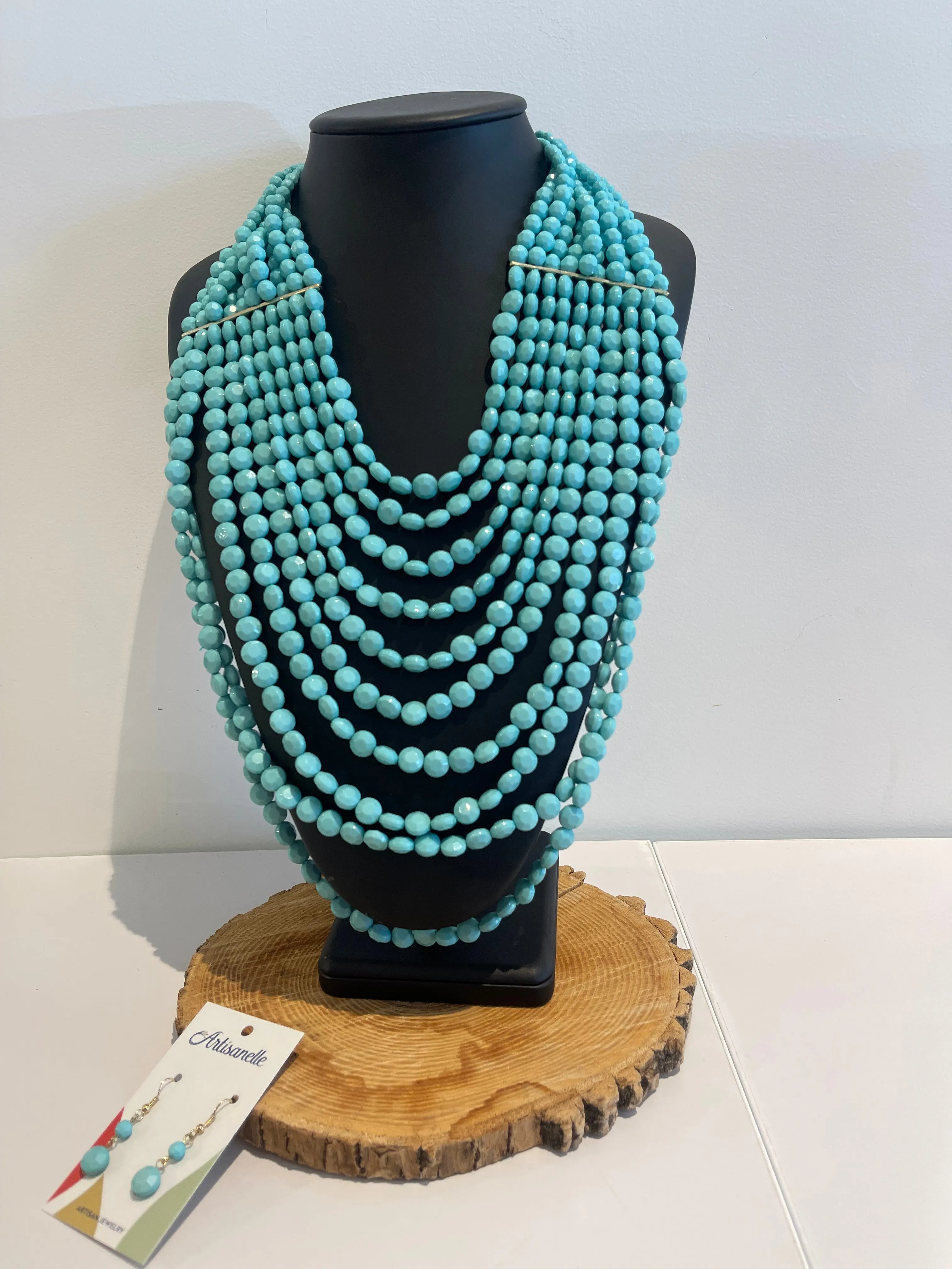 Blue Fancy Beaded Necklace