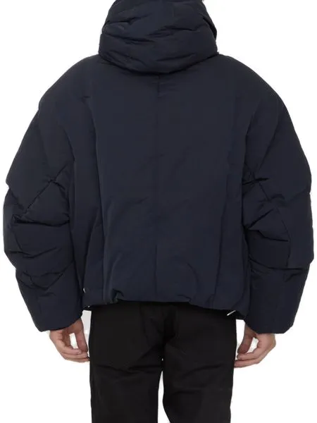 BLUE NYLON PUFFER JACKET