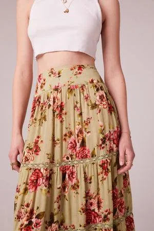 B.O.G Collective Merida Maxi Skirt in Sage Blush