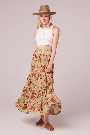 B.O.G Collective Merida Maxi Skirt in Sage Blush