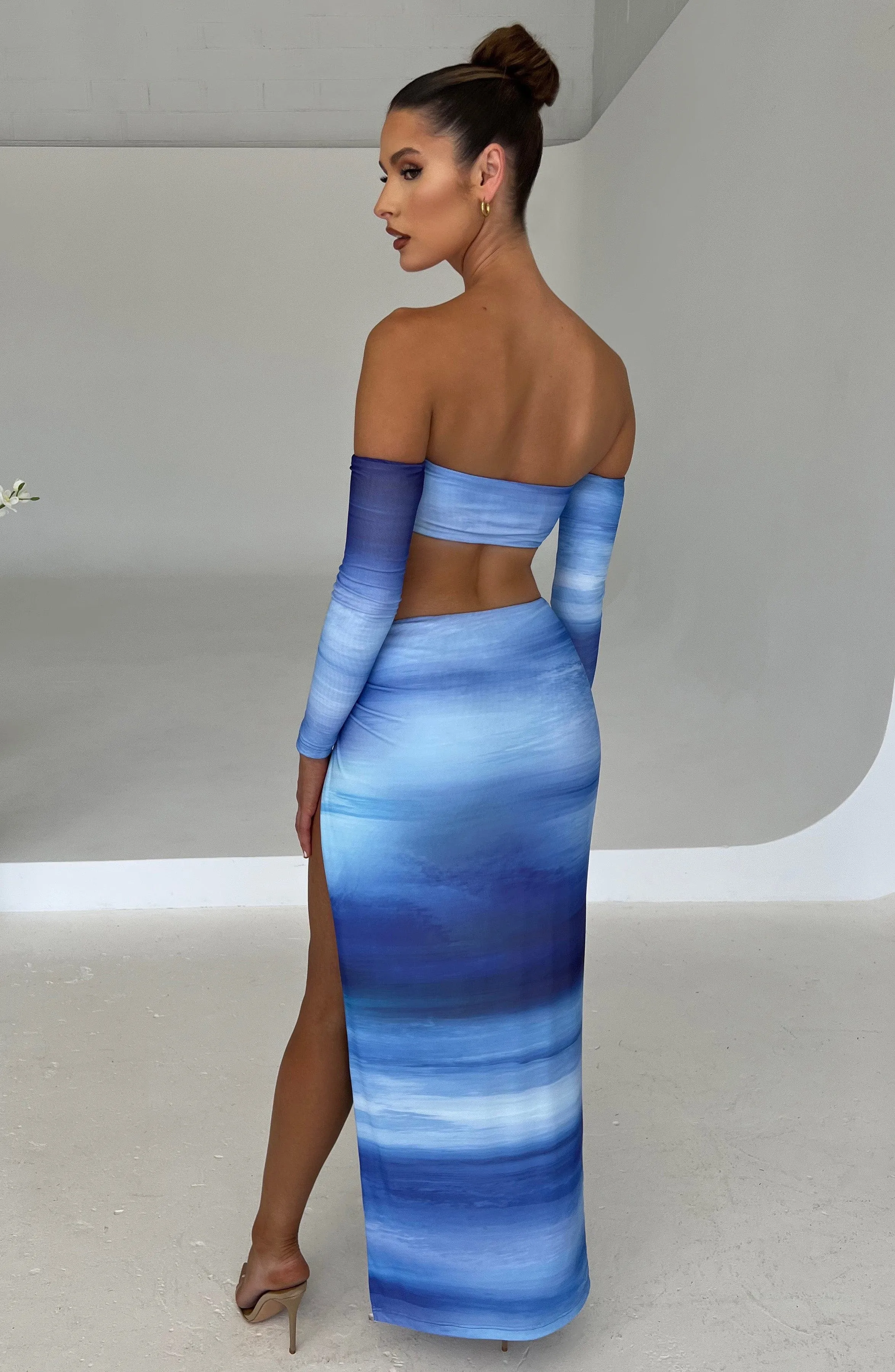 Brynn Maxi Skirt - Blue Haze Print