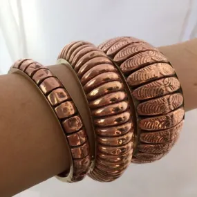 CALYPSO Bronze, Distressed Ladies BRACELETS 8.5 Inches In Diameter, 93g