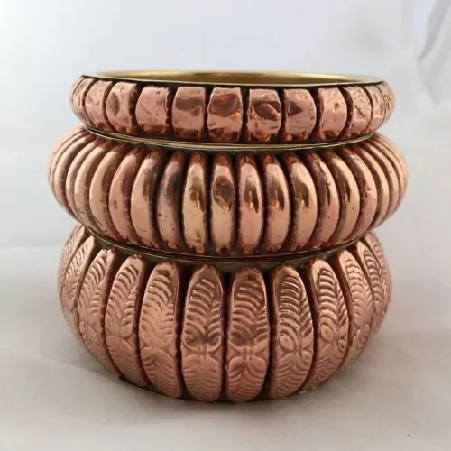 CALYPSO Bronze, Distressed Ladies BRACELETS 8.5 Inches In Diameter, 93g