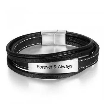 CBA102754 - Men's Personalized Bracelet Wrist Strap, Stainless Steel