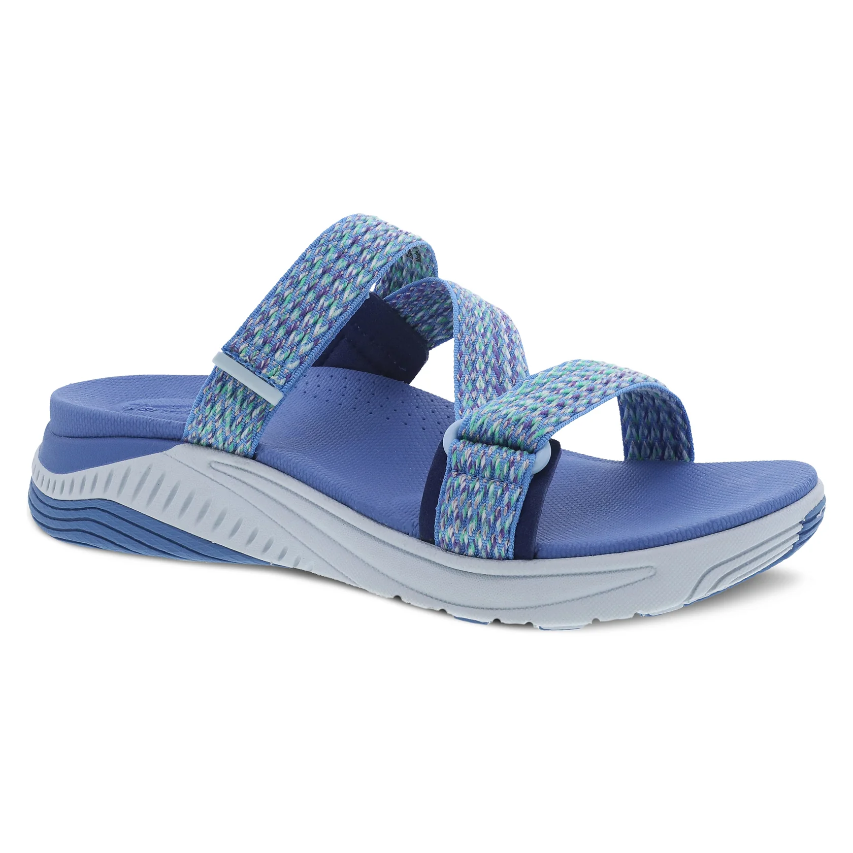 Dansko Women’s Rosette Slip On Sandals-Blue Multi