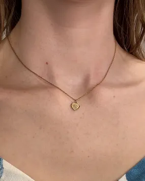 Detailed Heart Necklace - Gold