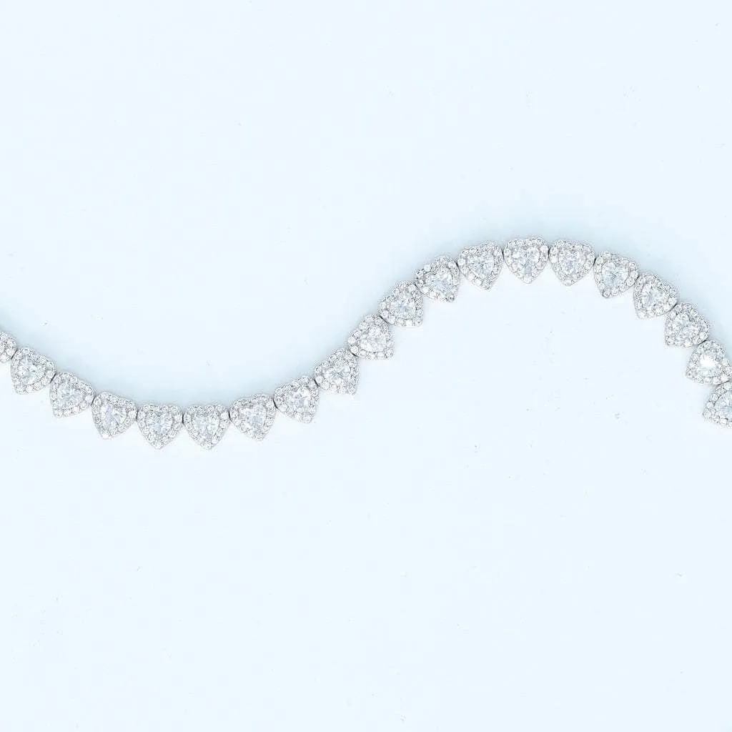 Diamond Heart Tennis Anklet