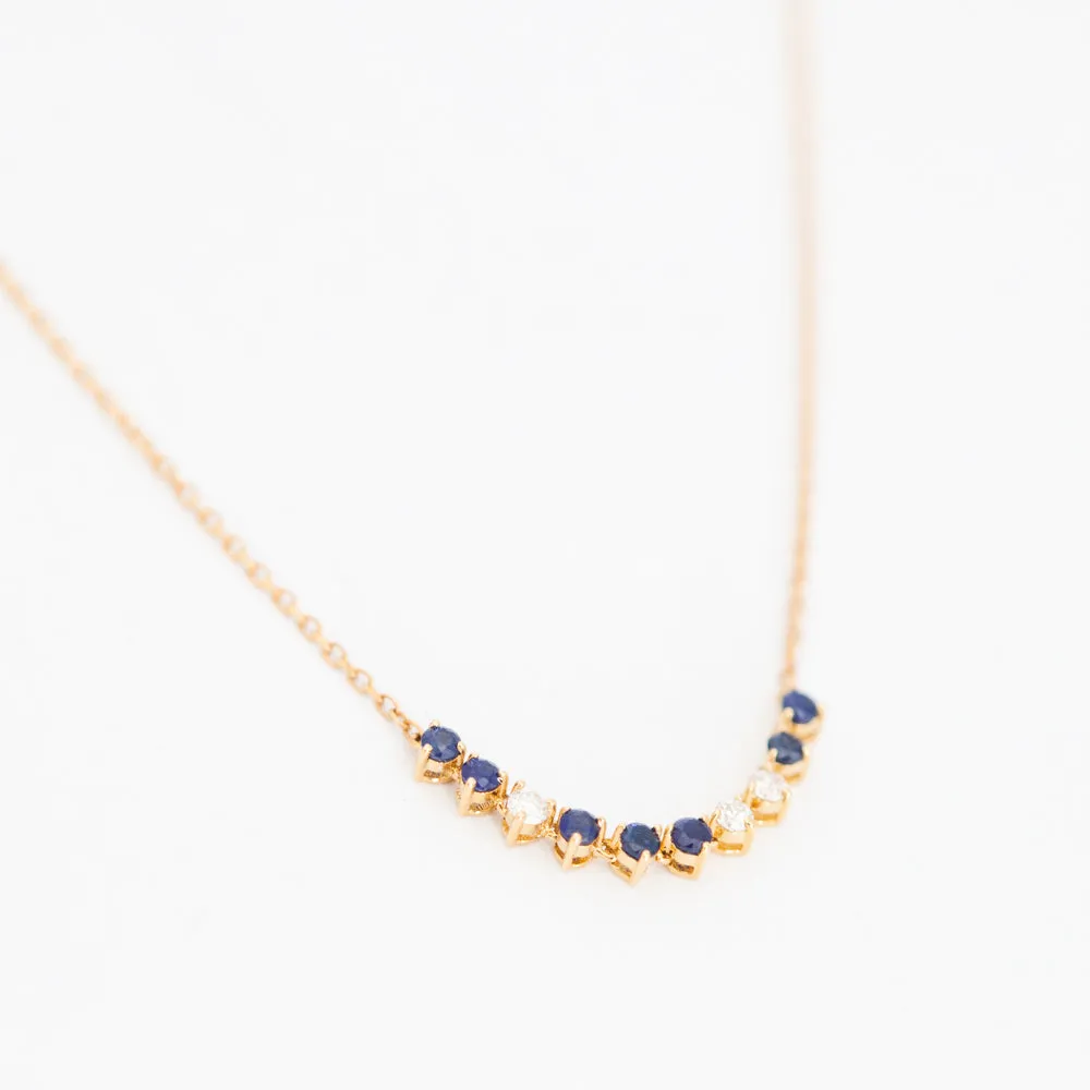 Diana Diamond and Sapphire Rounds Chain Necklace