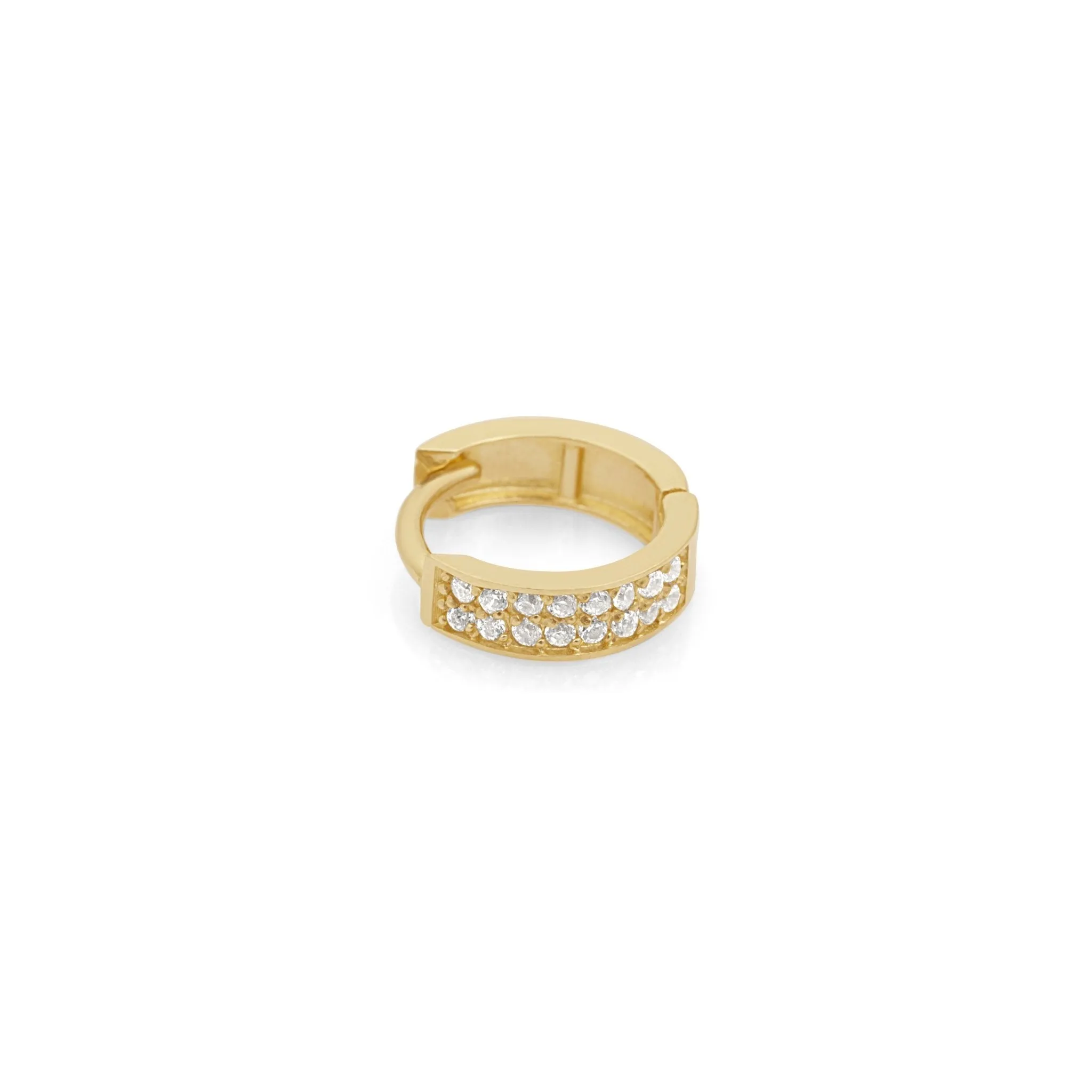 Double Row Pavé Huggie Earring