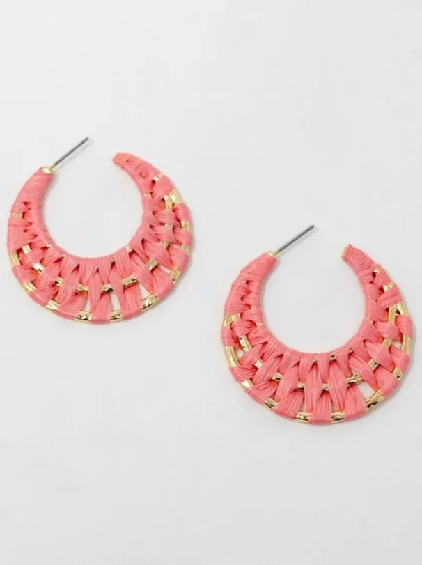 Double Trouble Raffia Hoops