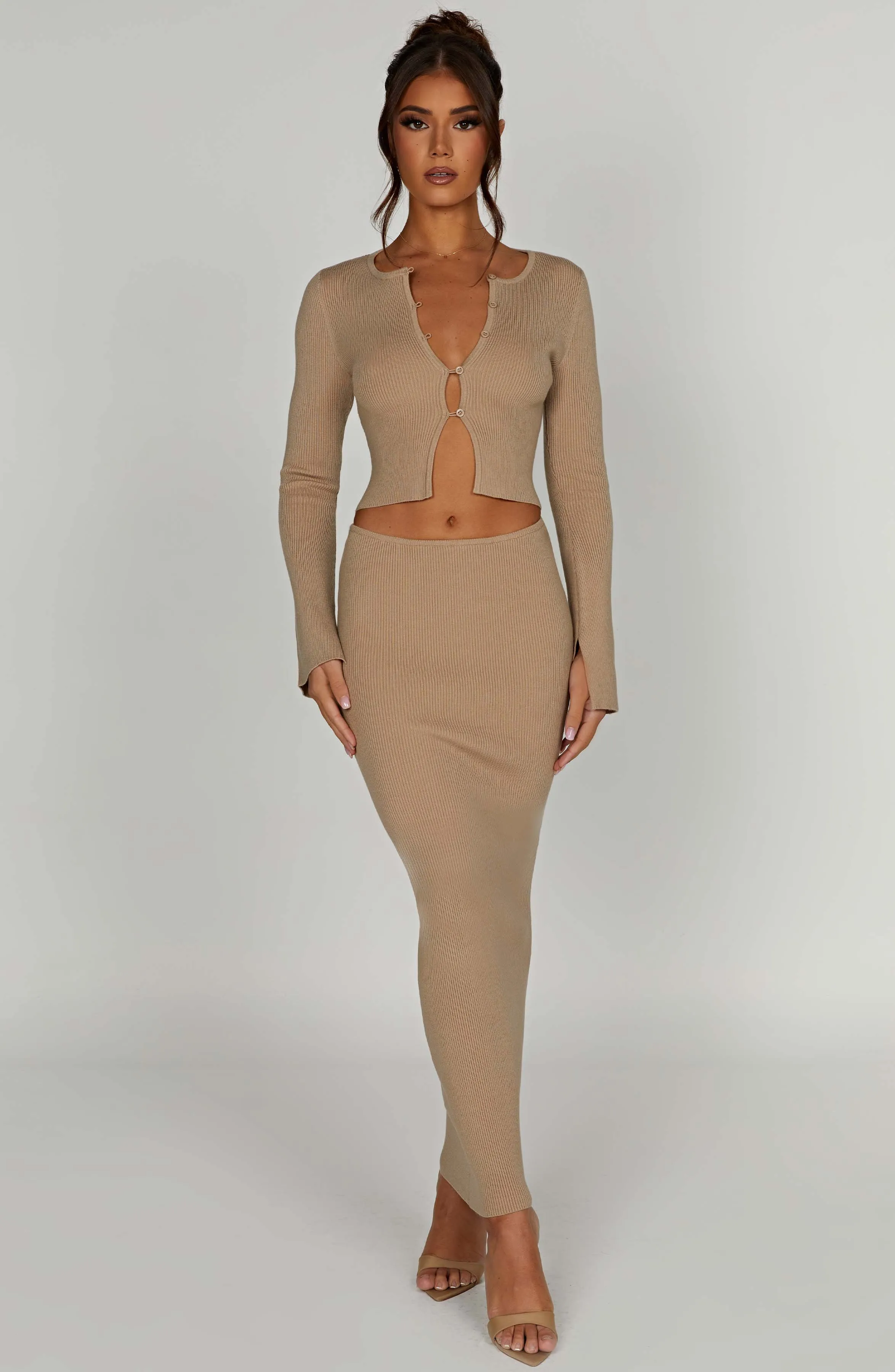 Elia Maxi Skirt - Beige