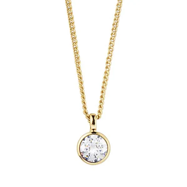 ETTE SHINY GOLD CRYSTAL NECKLACE