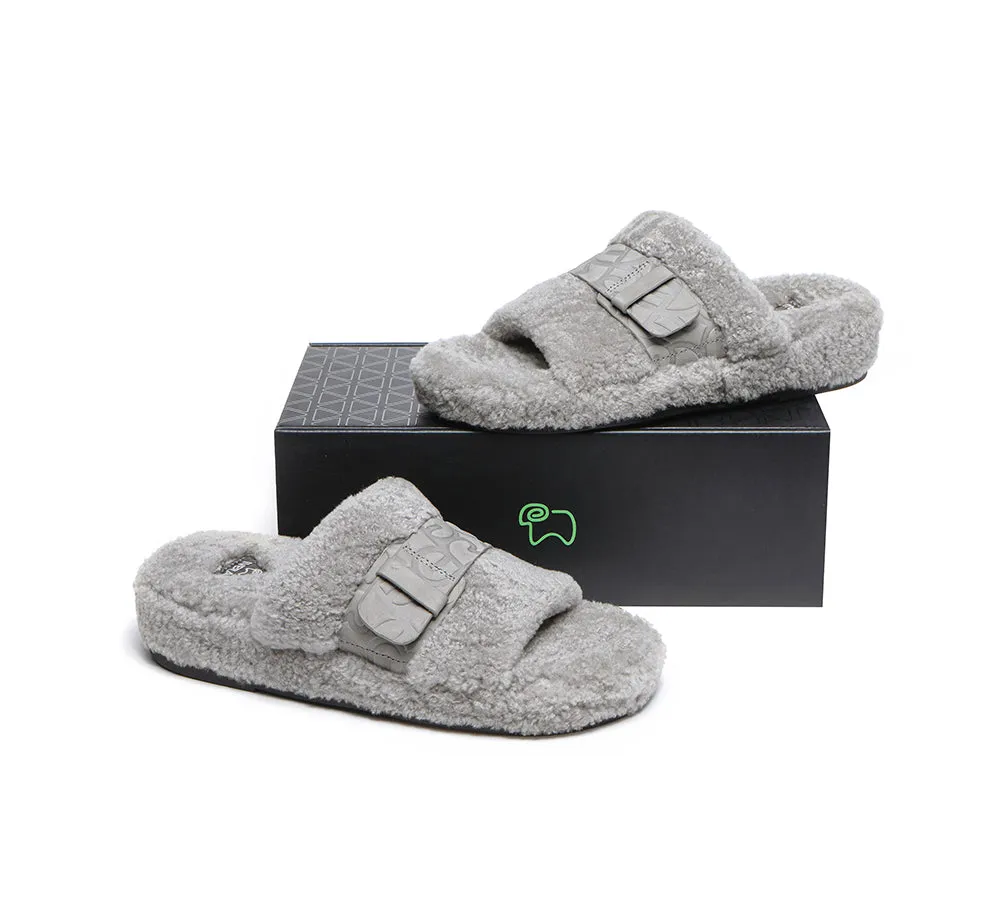 EVERAU Curly Sheepskin Wool Slides Women Croft