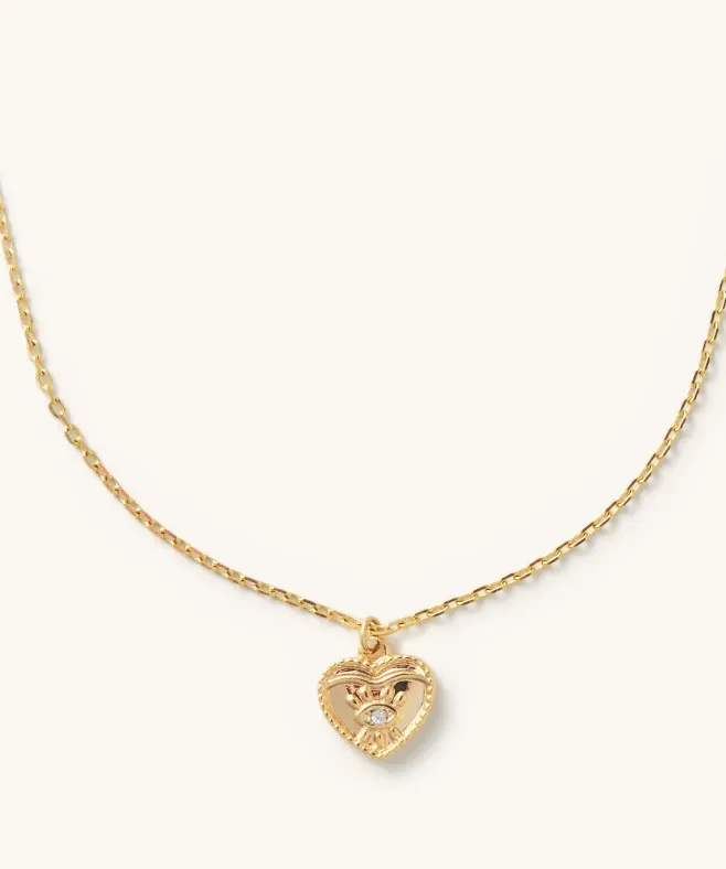 Eye Heart Necklace - Gold