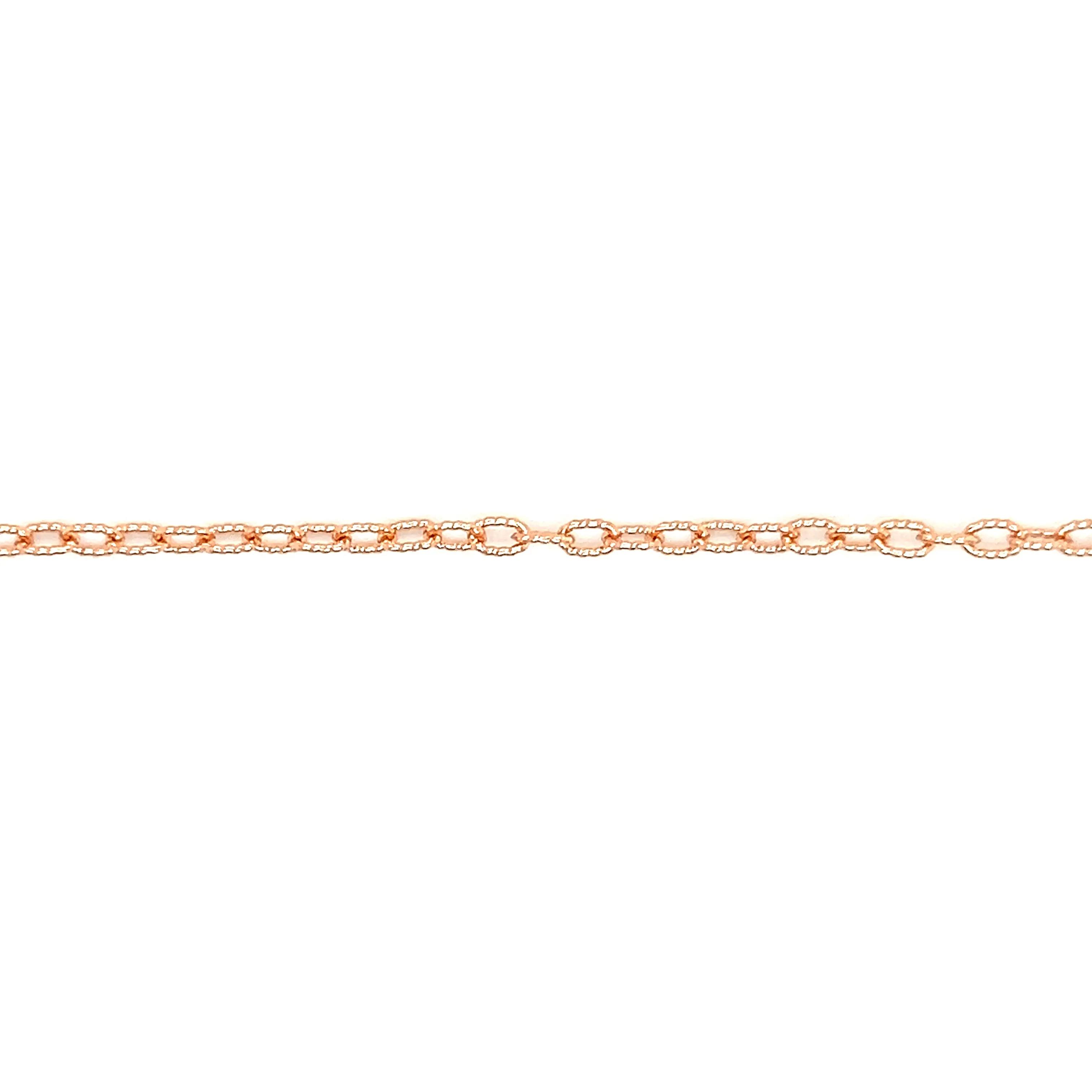 Fancy Rolo Chain 2.3mm with 18in of Length in 14K Rose Gold