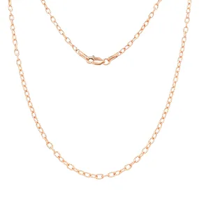 Fancy Rolo Chain 2.3mm with 18in of Length in 14K Rose Gold