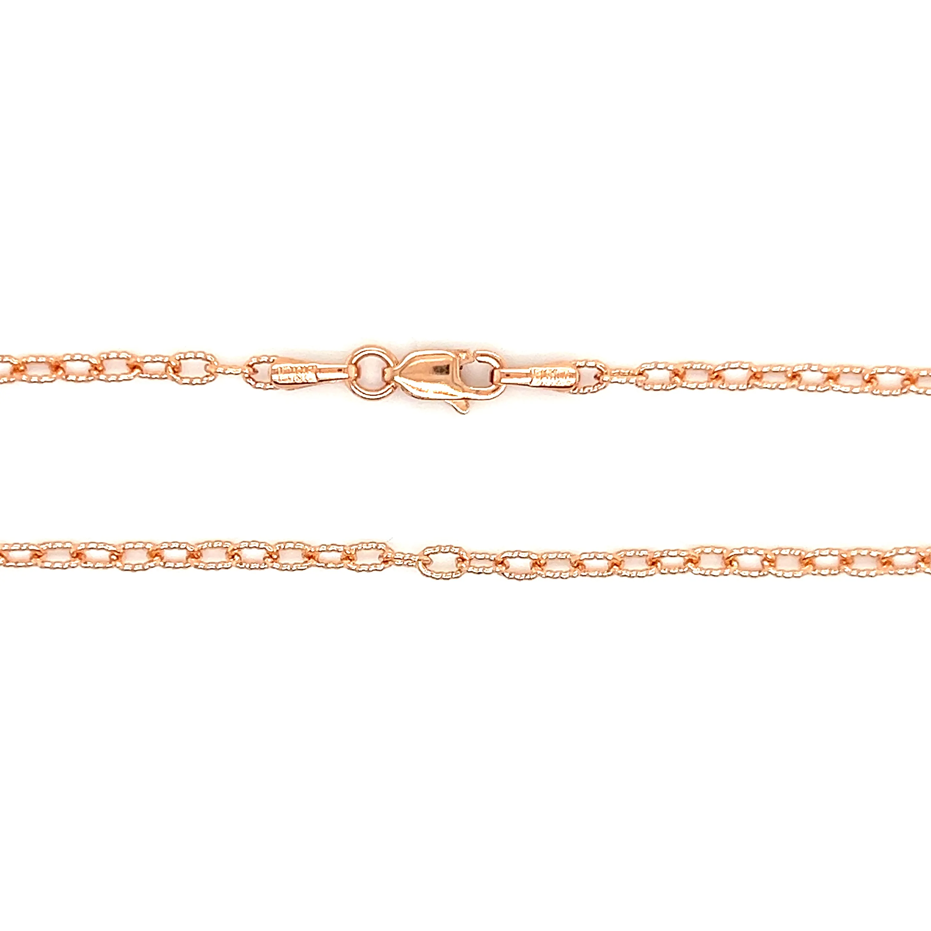 Fancy Rolo Chain 2.3mm with 18in of Length in 14K Rose Gold