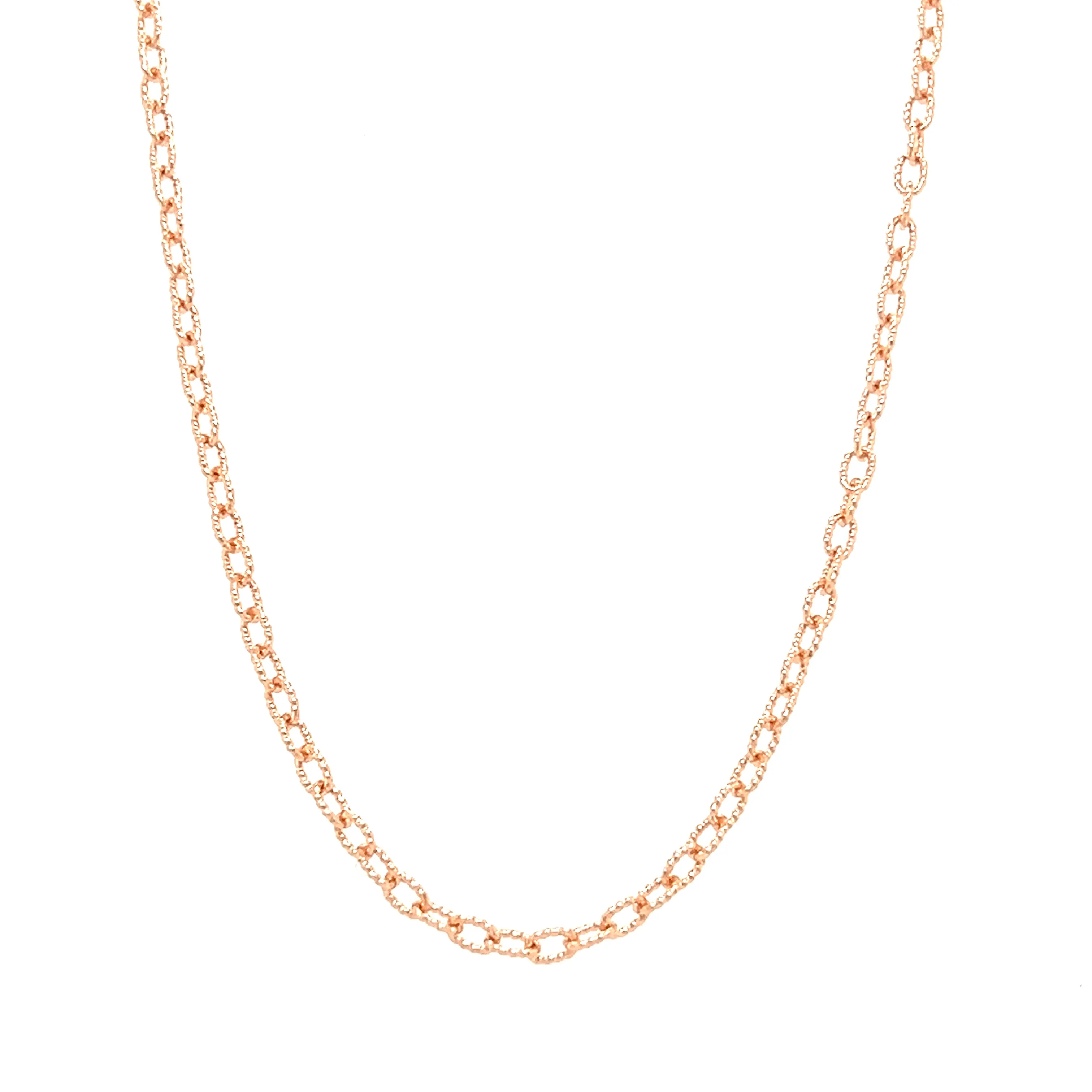 Fancy Rolo Chain 2.3mm with 18in of Length in 14K Rose Gold