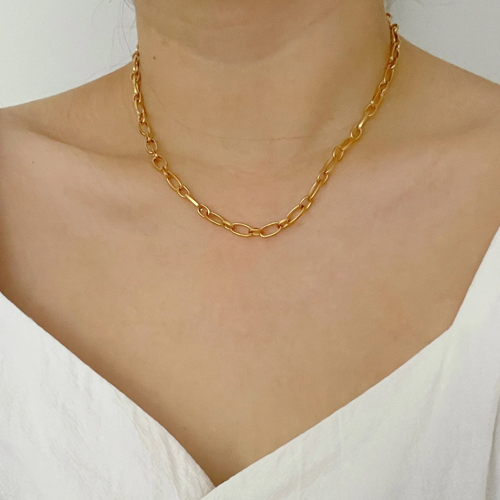 Gold Belcher Chain Necklace