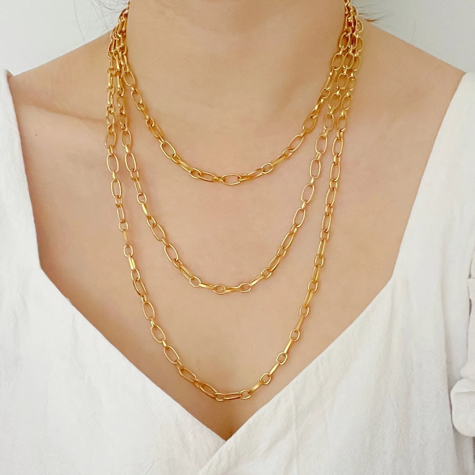 Gold Belcher Chain Necklace