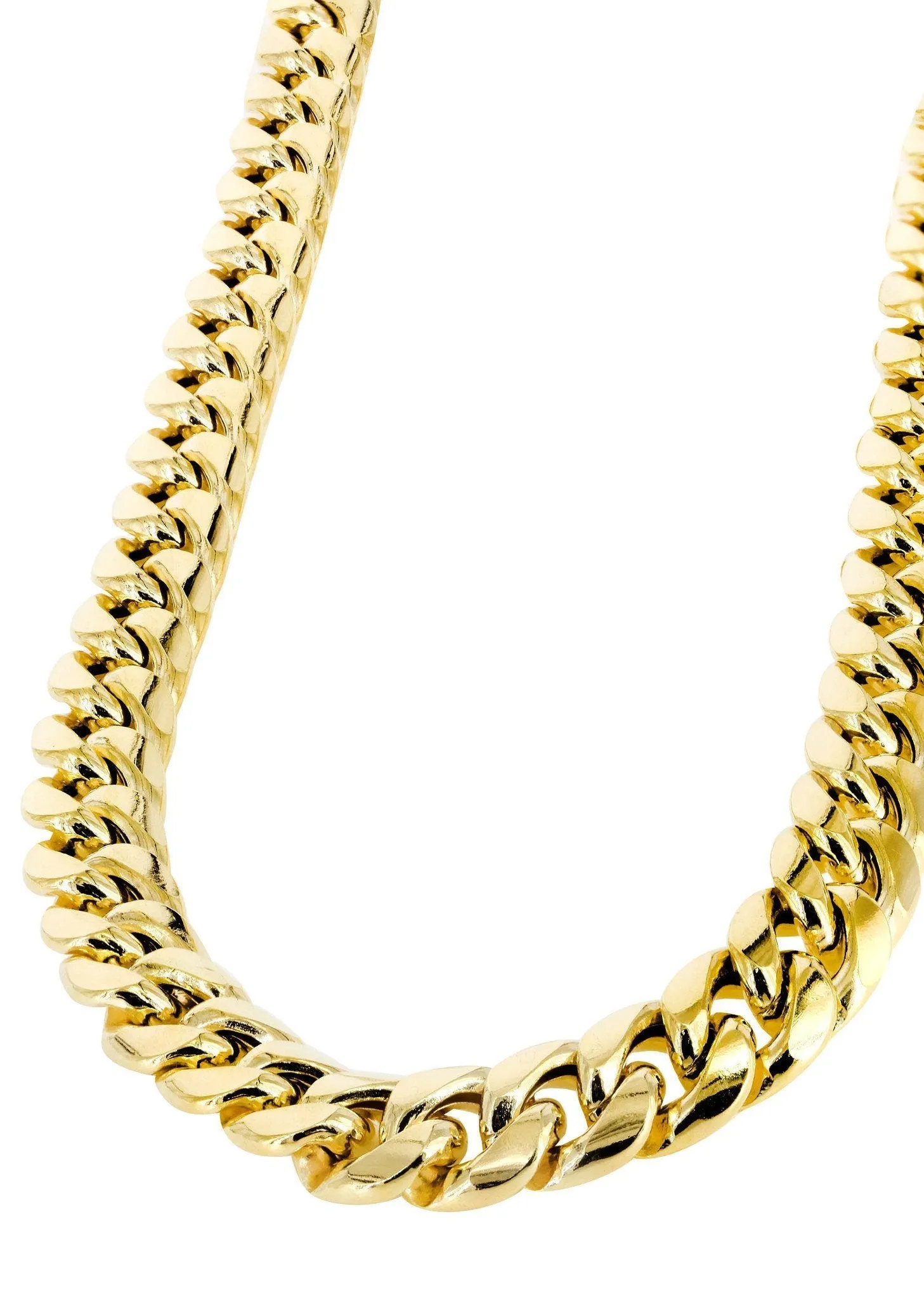 Gold Chain - Mens Hollow Miami Cuban Link Chain 10K Gold