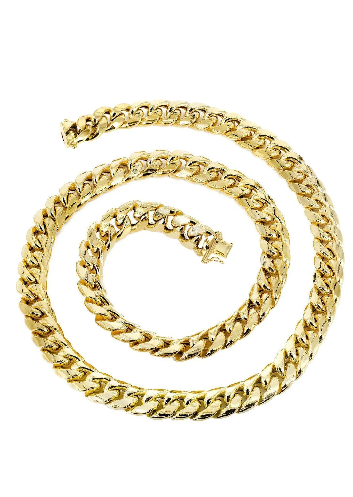 Gold Chain - Mens Hollow Miami Cuban Link Chain 10K Gold