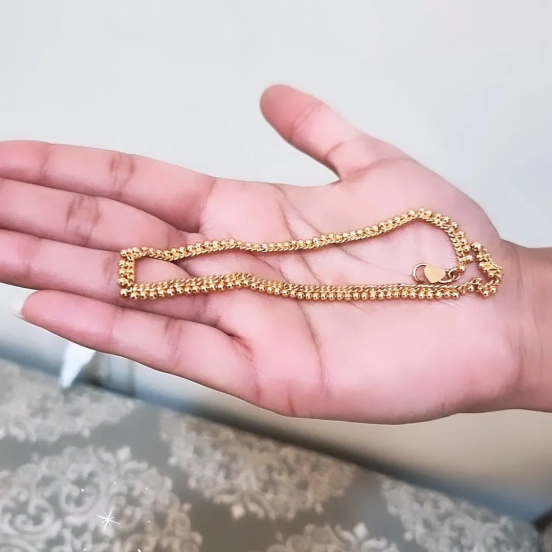 Gold Filled Anklet with Small Beads