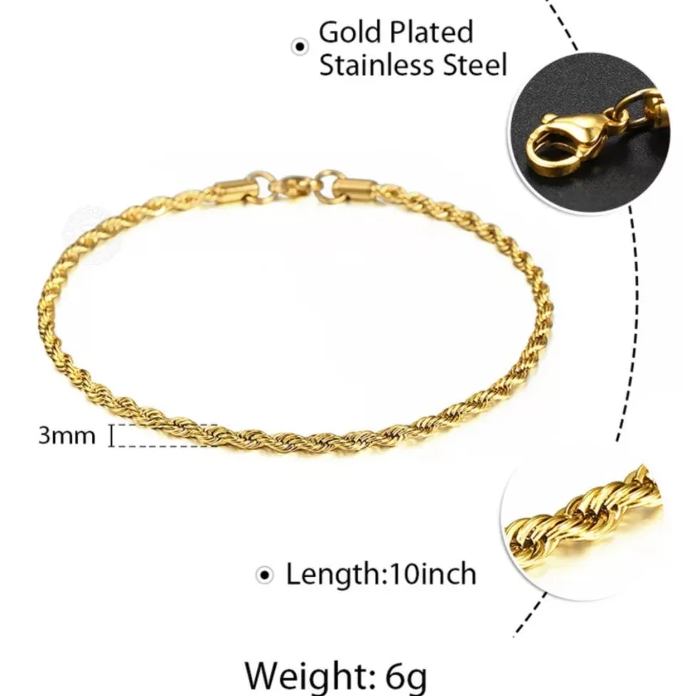 Gold Rope Chain Anklet