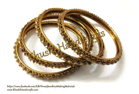 Gold Stone Metal Bangles