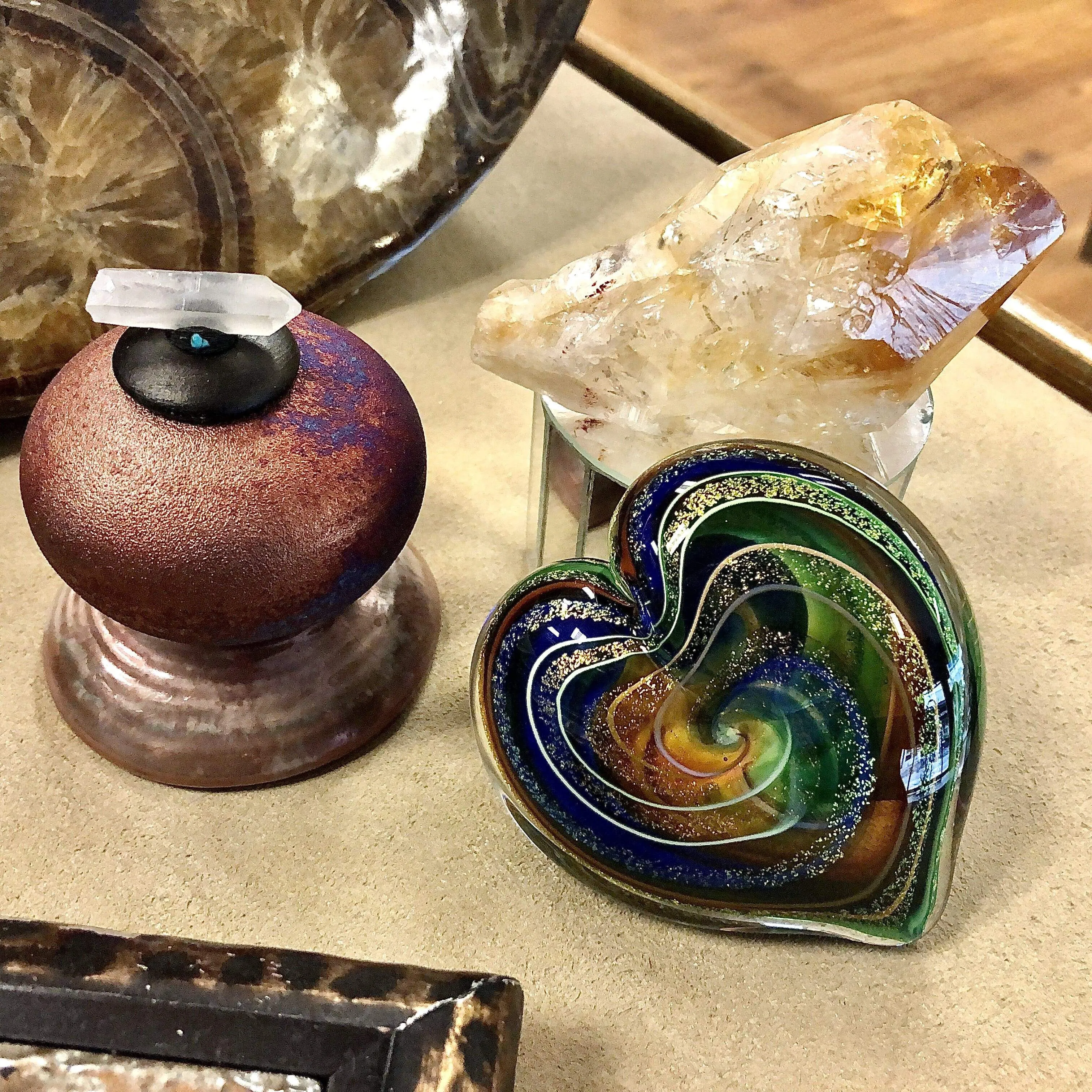 Home Decor- Fossils, Crystals, Art Glass, Pottery