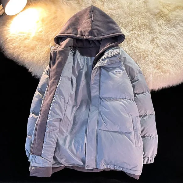 Hooded casual puffer jacket for men