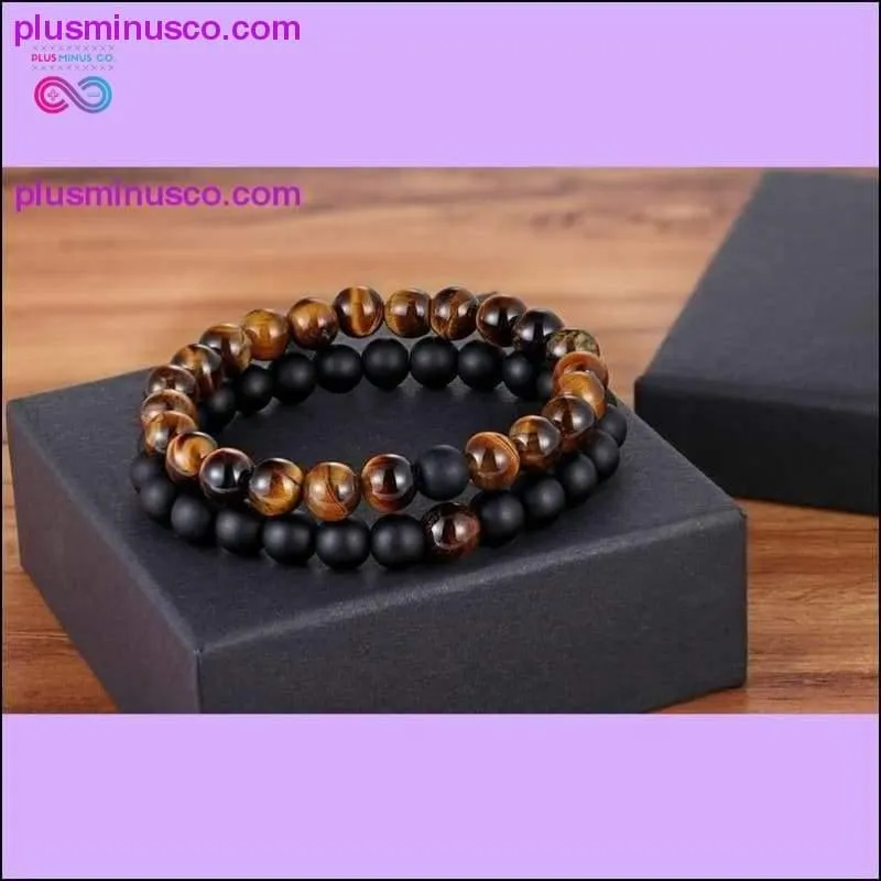 Hot 2pcs/set 7 Style Couples Distance Bracelet Natural Stone