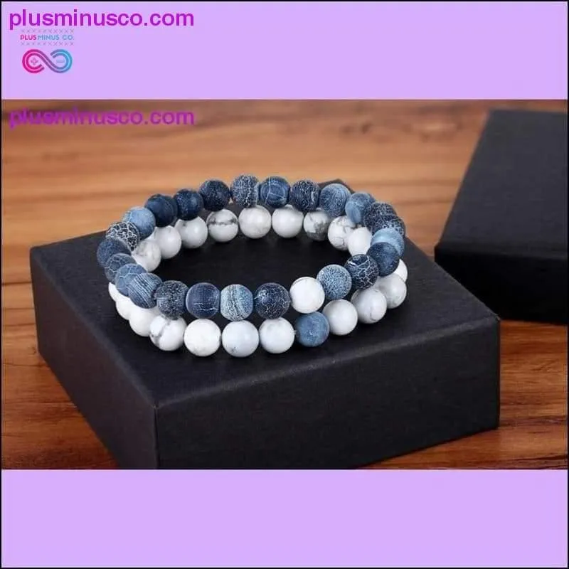 Hot 2pcs/set 7 Style Couples Distance Bracelet Natural Stone