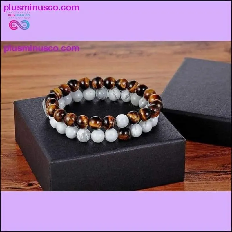 Hot 2pcs/set 7 Style Couples Distance Bracelet Natural Stone