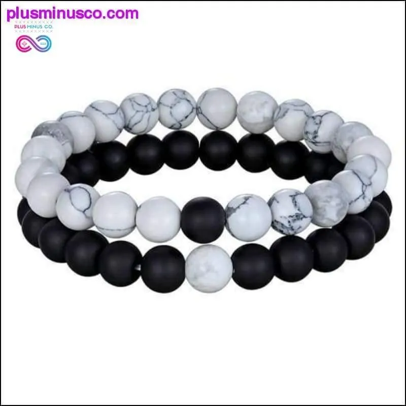 Hot 2pcs/set 7 Style Couples Distance Bracelet Natural Stone