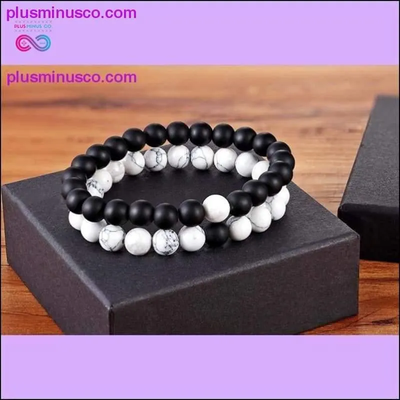 Hot 2pcs/set 7 Style Couples Distance Bracelet Natural Stone