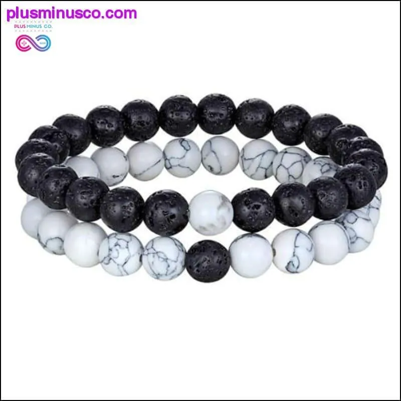 Hot 2pcs/set 7 Style Couples Distance Bracelet Natural Stone