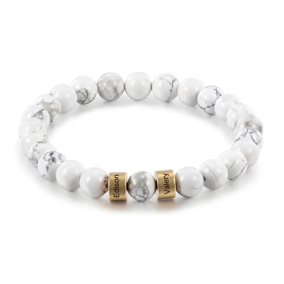 Howlite Men Name Bracelet